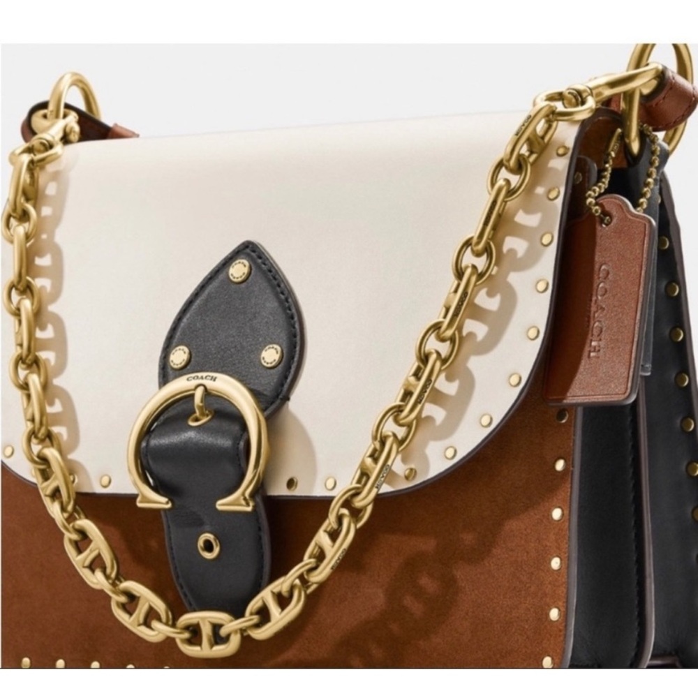Coach Restored Beat Shoulder Bag In Colorblock With Rivets